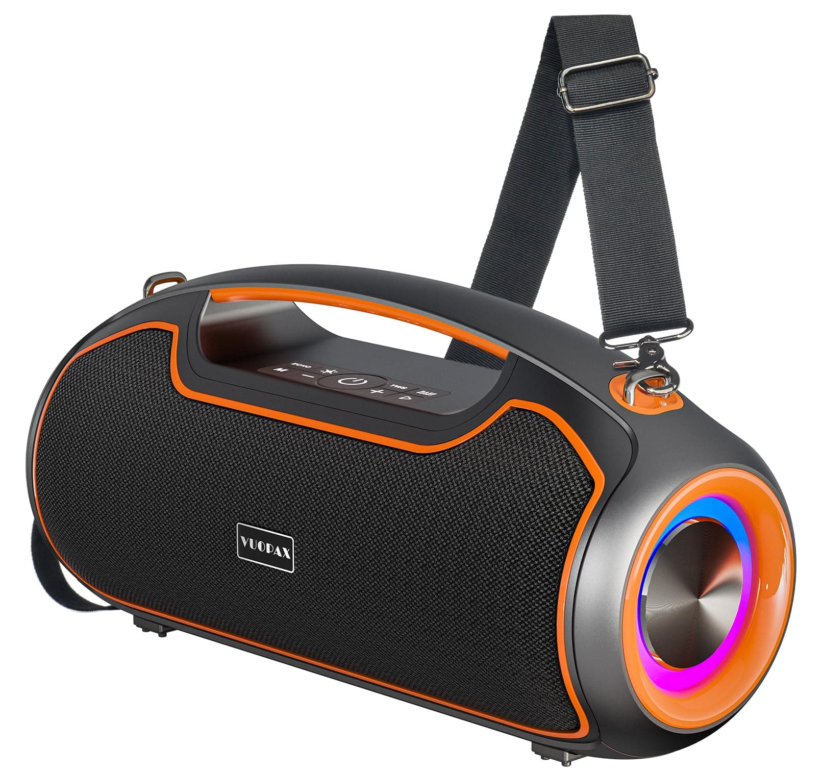 VUOPAX Bluetooth Lautsprecher, Tragbare Musikbox Bluetooth 5.3 mit 2 * Subwoofer,200W Spitzenleistung/Bass Boost/24h Akku/IP65 wasserfester Outdoor Lautsprecher/DSP/TWS/TF/USB/AUX,für Zuhause/Party