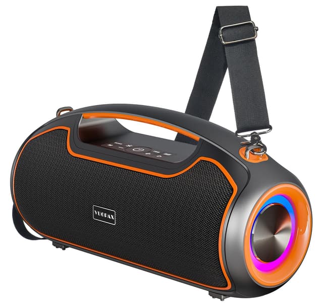 VUOPAX Bluetooth Lautsprecher, Tragbare Musikbox Bluetooth 5.3 mit 2 * Subwoofer,200W Spitzenleistung/Bass Boost/24h Akku/IP65 wasserfester Outdoor Lautsprecher/DSP/TWS/TF/USB/AUX,für Zuhause/Party