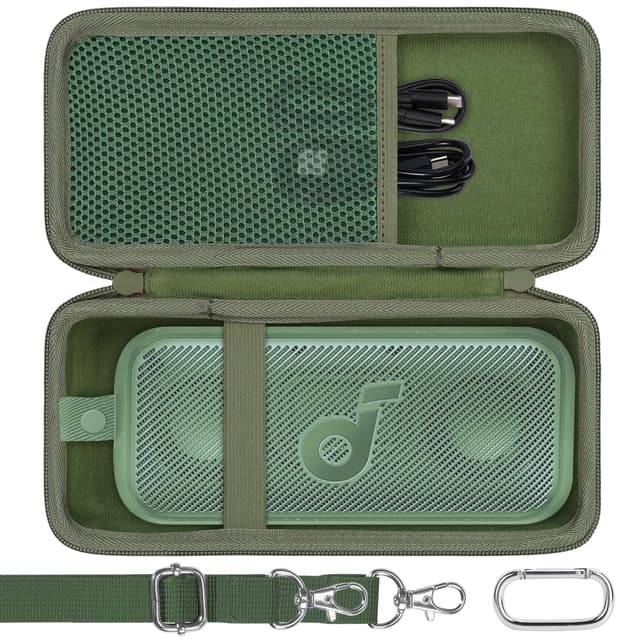 co2CREA Harte Tragetasche Etui Tasche für Soundcore Motion 300 Tragbarer Bluetooth Lautsprecher,Nur Tasche green