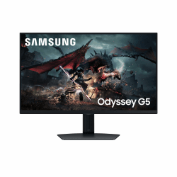 Samsung Odyssey G50D QHD Gaming Monitor, 27 Zoll, Bildschirm mit Fast IPS-Panel, 2.560 x 1.440 Pixel, AMD FreeSync, Bildwiederholrate 180 Hz, Reaktionszeit 1 ms (G/G) 180HZ 27 Zoll (Modell 2024)