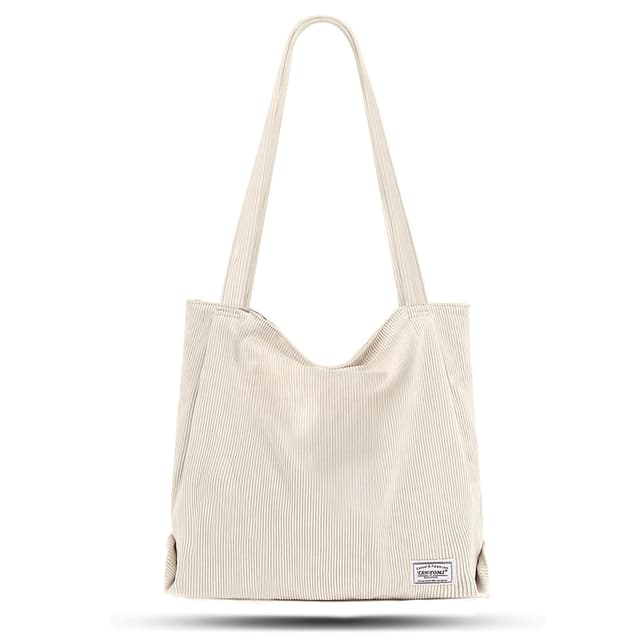 TANTOMI Shopper Tasche Damen, Tote Bag mit Reißverschluss aus Cord, Shopper Damen Groß für Arbeit Büro Reisen Einkaufen Schule und Alltag