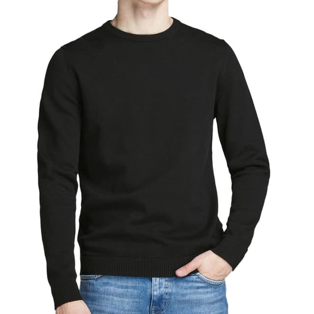 JACK & JONES Herren Jjebasic Knit Crew Neck Noos Pullover L Schwarz