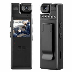 Aofesel 64 GB Körperkamera mit Audio und IPS-Display 1,3 Zoll, Nachtsicht, 1080P, Polizei (1200 mAh) mit 180° drehbarem Objektiv und Clip Angebot bei HelloDeals