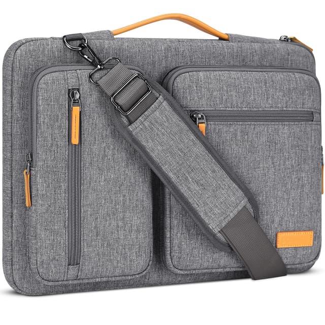 DOMISO Laptoptasche 15,6 zoll Laptop Hülle Tasche Kompatibel mit 16 Zoll MacBook Pro M4/M3/M2/M1 Pro/Max A3403 A3186 A2991 A2780 A2485 A2141,Wasserabweisend Laptophülle Sleeve mit Schultergurt,Grau 15,6 Zoll Grau