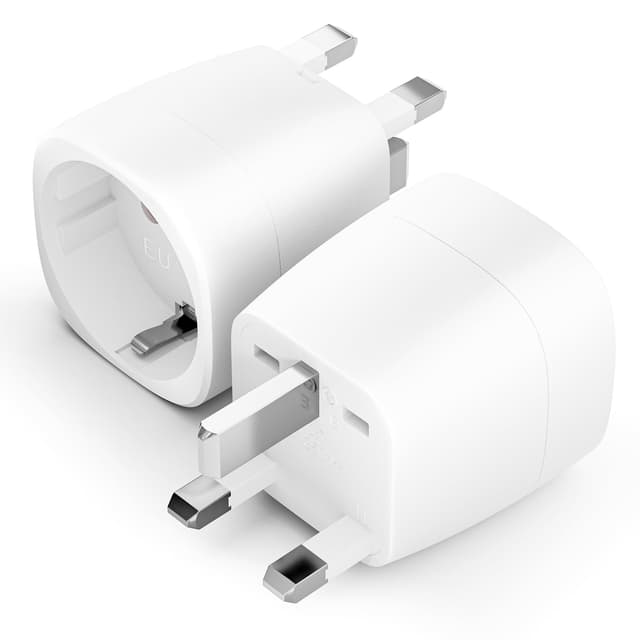 BHHB 2er Pack UK Steckdosenadapter, UK Adapter Vom Europäischen 2 pin Zum Britischen 3 pin, G Typ Reiseadapter Gilt für Großbritannien, Singapur, Hongkong,Schottland, Malaysia usw