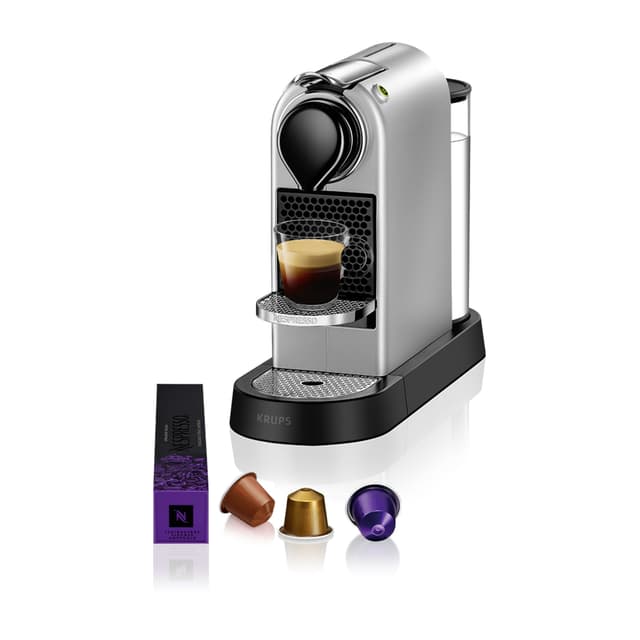 Nespresso Krups CitiZ Kaffeemaschine, freistehende Espressomaschine, automatische Abschaltung, 1 Liter Wassertank, 1260 Watt, silber, XN741B Silber Citiz