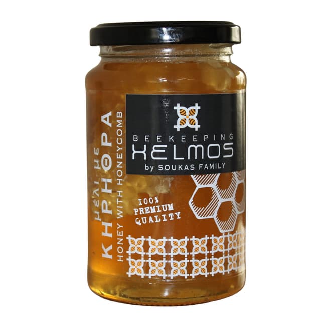 Helmos Griechischer Honig mit Bienenwabe, 350 g
