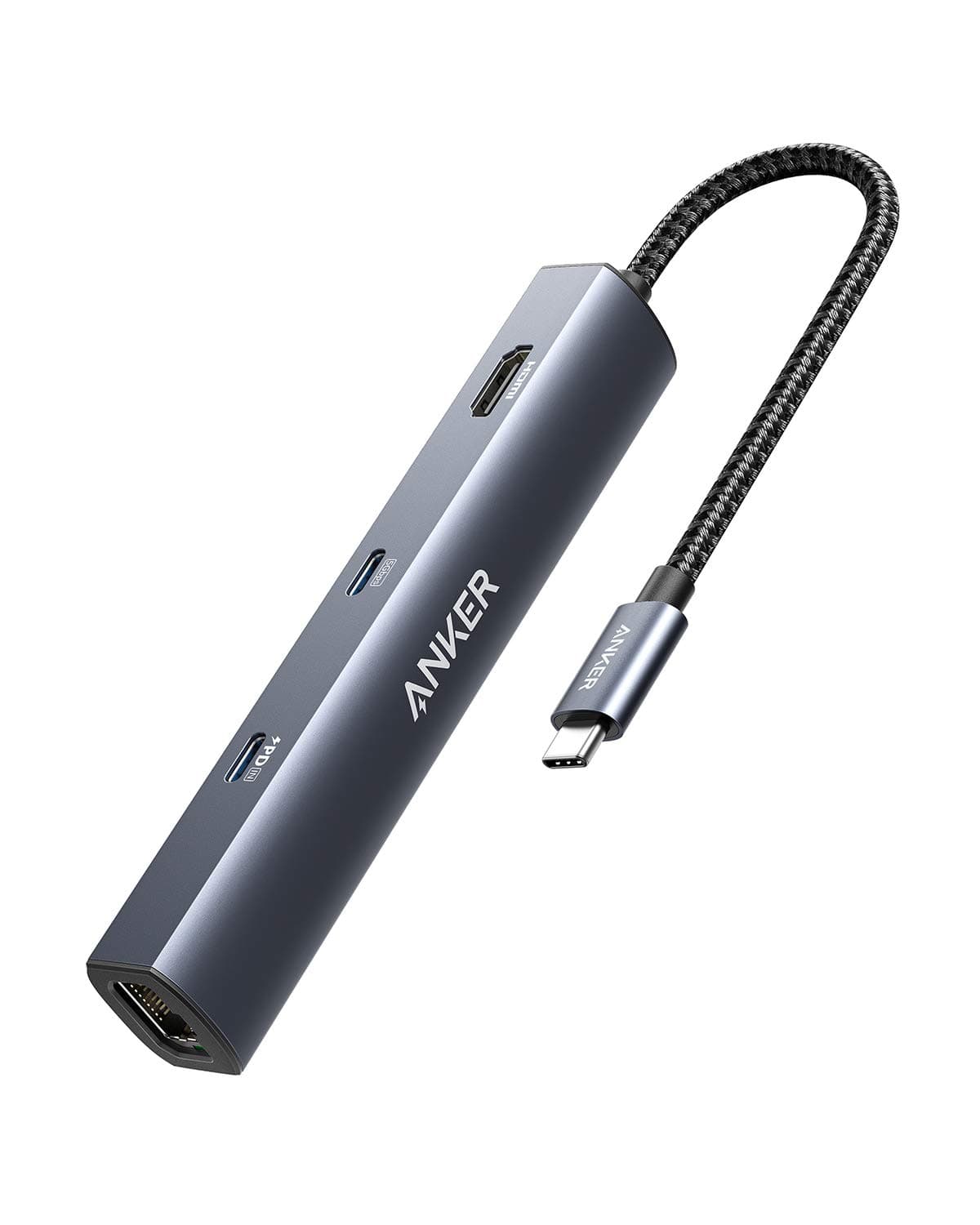 Anker PowerExpand 6-in-1 Ethernet Adapter, PD USB C Hub, 65 PD, 4K HDMI, 1Gbps Ethernet, Daten, 2 USB 3.0 Datenports, kompatibel mit MacBook Pro, MacBook Air, iPad Pro, XPS