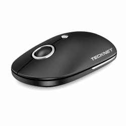 TECKNET Maus Kabellos, 2,4 GHz Funkmaus mit USB C Adapter, 4800 DPI Maus mit 5 DPI Einstellbar, Silent Mouse, Ultra DüNne Wireless Mouse, Computermaus fur iPad/Mac/PC/Laptop,18 Monate Akkulaufzeit Gray 2,4GHz