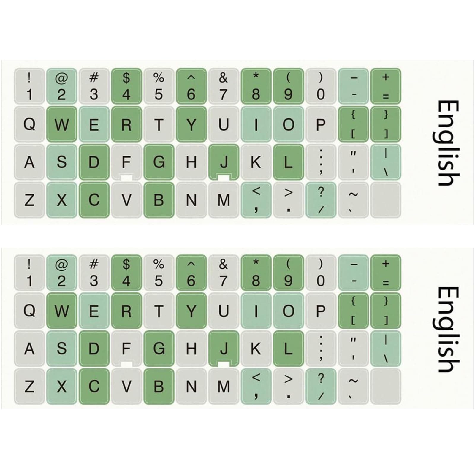 Lucocia 2 Stück English Tastaturaufkleber, Kyrillische Tastaturaufkleber English Wasserdichter Tastaturaufkleber Universelle Aufkleber Tastatur Ersatz Aufkleber für Laptop, Grün 2pcs-Tippe C