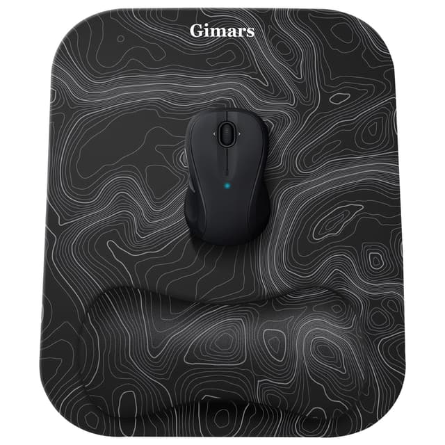Gimars Mauspad mit Gelkissen, Ergonomisches Mousepad mit Handauflage, Gel Memory Foam Wasserdicht Mauspads mit Handgelenkauflage für Computer Laptop Offfice Heim, Topographische Karte