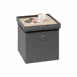Bonlife Sitzhocker mit Stauraum，klappbare Sitztruhe, Aufbewahrungsbox, Fußbank, Quadratisch, für Flur, Wohnzimmer und Schlafzimmer, Grau, 40x40x40cm Quadratisch Grau Angebot bei HelloDeals