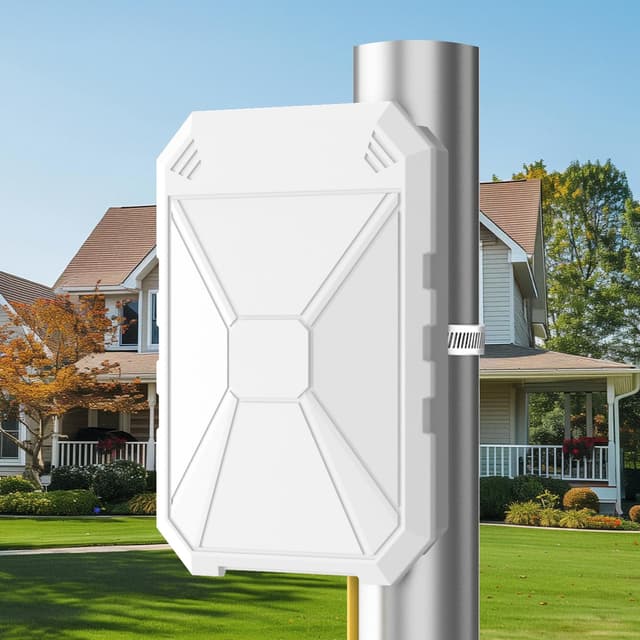 N300 Outdoor WiFi Repeater mit 4 Eingebauten Antennen, Outdoor Fernreise WLAN Verstärker, IP67 Wetterfest, Verstärker Unterstützt Passive PoE, AP/Router/Repeater Modi, Ethernet-Anschluss, für Gärten