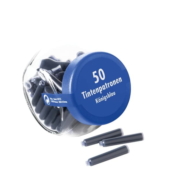 Kreuzer 104406 Tintenpatronen im Glas, königsblau, 50 Stück 50 Stück (im Glas)