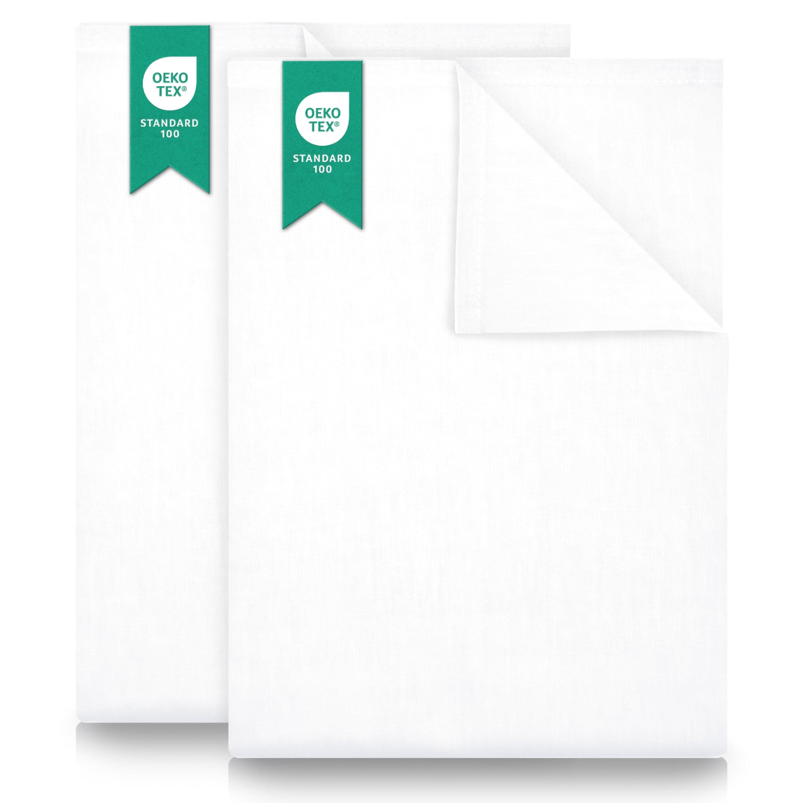 Green Mark Textilien 2er Pack Bettlaken 150 x 250 cm – Weißes, gewebtes Baumwolle Betttuch, Hautfreundlich & Atmungsaktiv