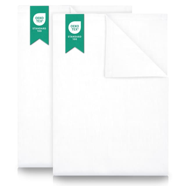 Green Mark Textilien 2er Pack Bettlaken 150 x 250 cm – Weißes, gewebtes Baumwolle Betttuch, Hautfreundlich & Atmungsaktiv