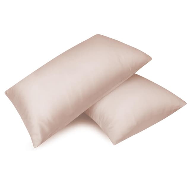 Fittia 2er-Set Satin Kissenbezug Premium Kopfkissenbezug Kissenhülle Haar- und Hautpflege Seidig mit Reißverschluss, Pfirsich Rosa, 50x75cm 50 x 75 cm Pfirsich Rosa