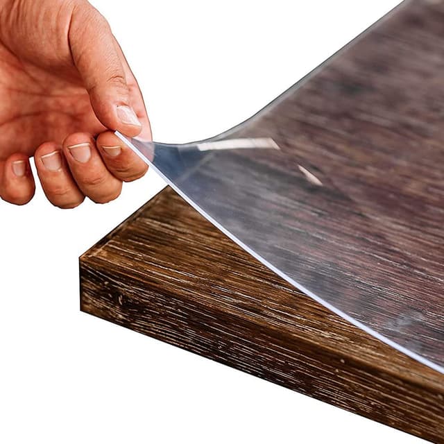 Ertex Tischfolie Transparent 2.2mm Mit Abgeschrägter Kante - Tischschutz in Verschiedenen Größen und Wunschmaß - PVC Schutzfolie für Tisch 140 x 70cm 140.0 Zentimeter 70.0 Zentimeter