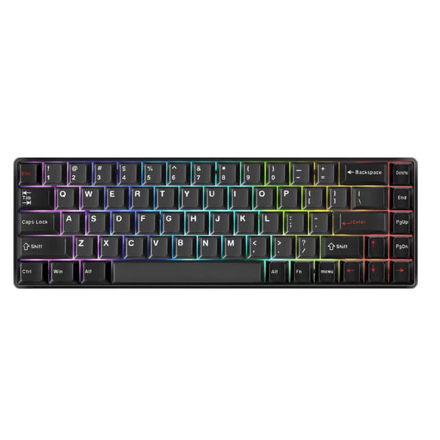 DrunkDeer G65 Rapid Trigger Mechanische Tastatur Magnetschalter Gaming PBT Tastenkappe Verkabelt 65% Größe Kompakt 68 Tasten RGB Ghost Protection Schwarz ANSI