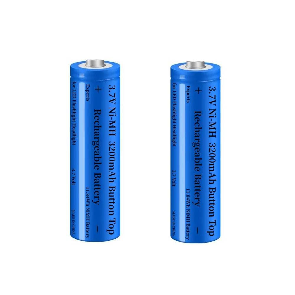 2 Pack Akku 3200mAh NI-MH 3.7V, NiMH 3200mAh Akkus, Knopfleiste Wiederaufladbarer Batterie für Taschenlampe,Kleinen Lüfter,Türklingel,LED Stirnlampe,Mini-Lüfter,Größe:18mm * 67mm / 0.7in * 2.63in