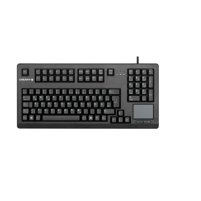 CHERRY G80-11900, Kompakte Mechanische Tastatur mit Nummernblock, Touchpad & 2 Maustasten, EU-Layout (QWERTY), USB-Anschluss, MX BLACK Switches, Schwarz Schwarz EU-Layout - QWERTY