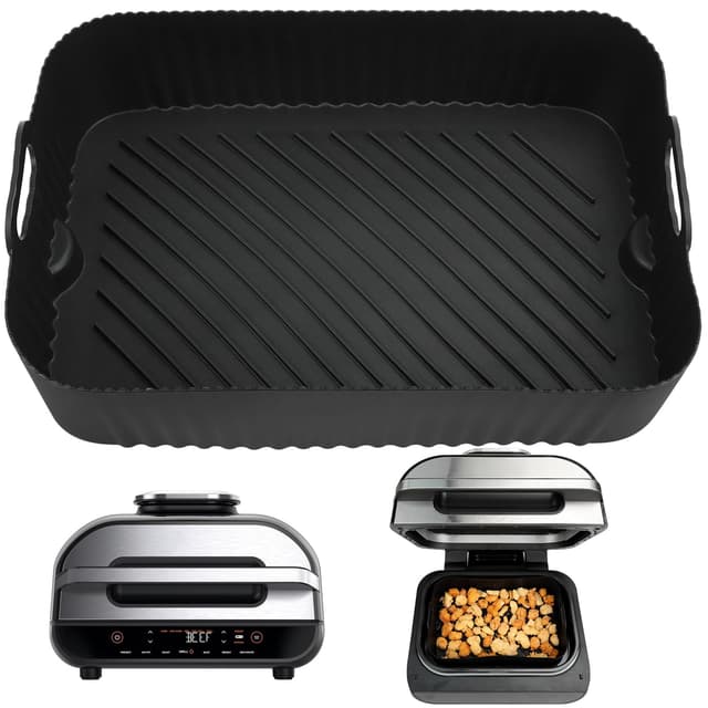 YQL 29cm x 20cm x 8cm Silikonform für Mini Backofen 25 Liter/Ninja Foodi MAX Grill & Airfryer AG551EU, Ninja Foodi Max Grill Zubehör, Rechteckig Silikon Einsatz für Heißluftfritteuse/Miniofen