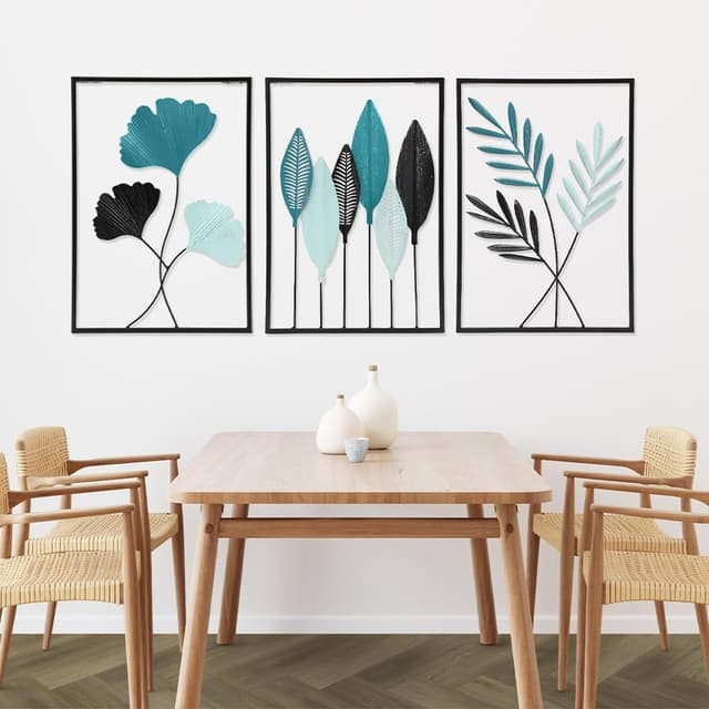 LUPATDY 3 Stück Deko Wohnzimmer,Wanddekoration aus Metall, Minimalistische Metall-Wanddekoration,Deko Schwarz,Wanddeko Modern,Home Deko,Wanddeko für Schlafzimmer,Wohnzimmer,Büro,43 * 30cm