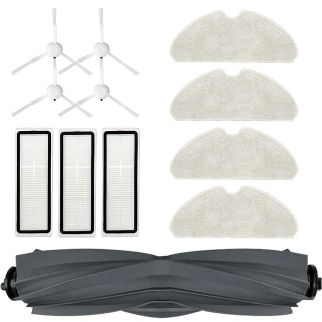Waremax Ersatzteile Zubehörset für Dreame D10s / Dreame D10s Pro Staubsauger, 1 Hauptbürste, 3 Filter, 4 Seitenbürsten, 4 Mopptüchern