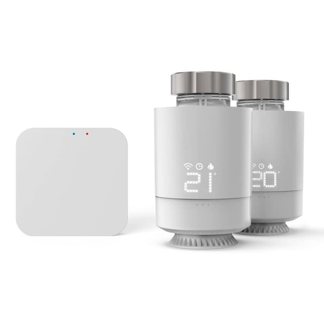Hama Smartes Heizkörperthermostat, Starter-Set 2 St. mit Hub (Heizungssteuerung WLAN, Smart Home Heizungsregler f. alle Ventile, programmierbarer Heizungsthermostat, heizen per App), Weiß Starter-Set Single