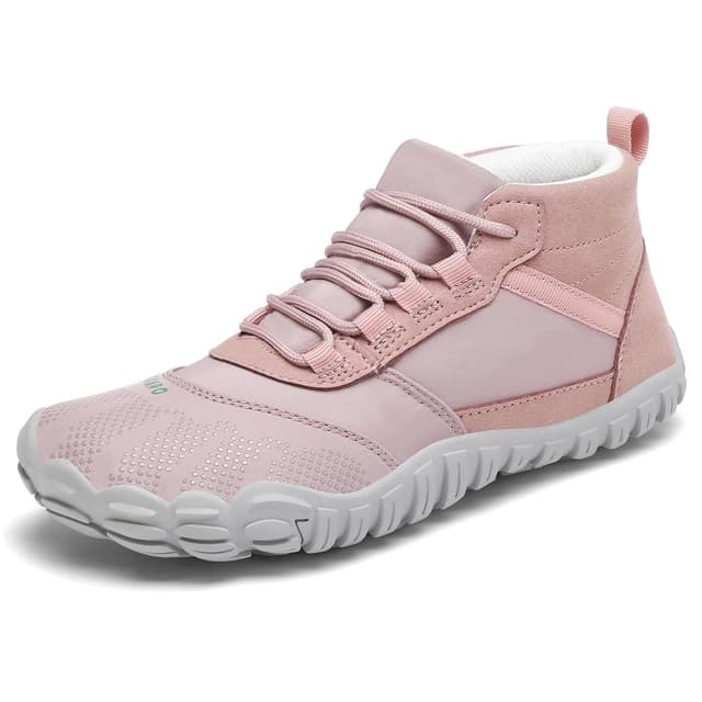 SAGUARO Unisex Barfußschuhe Leicht rutschfest Mid Top Zehenschuhe mit Breite Zehenbox und Zero-Drop Solhe-Terra III, Gr.36-48 Rosa 41 EU