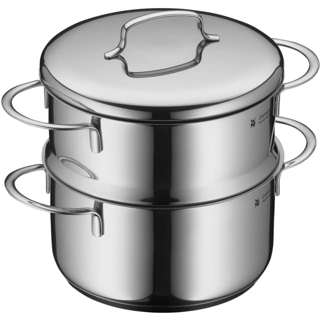 WMF Mini Dampfgarer mit Metalldeckel klein 16 cm, 1,5l, Dampftopf, Cromargan Edelstahl poliert, Induktion, Dampfgarer Topf stapelbar, ideal für kleine Portionen oder Singlehaushalte Gemüsedämpfer 16 cm
