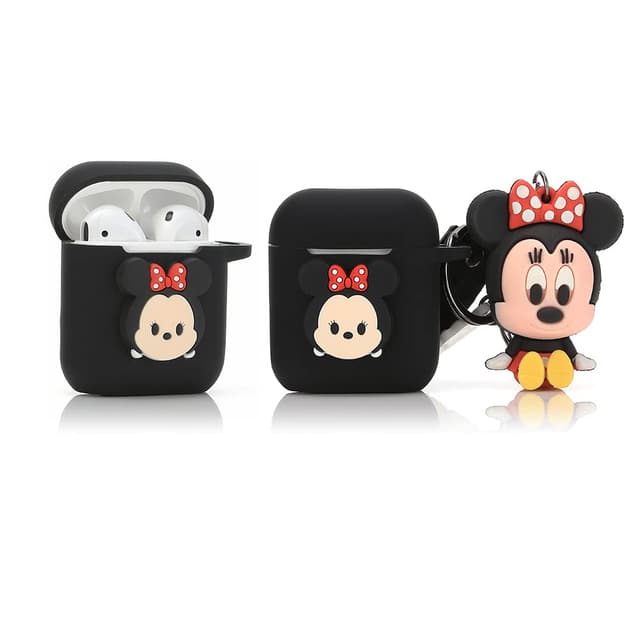Derhom Airpods Schutzhülle aus Silikon, niedlich, lustig, kompatibel mit Apple Airpods 1 und 2 [Comic Puppen-Serie] (Minnie)
