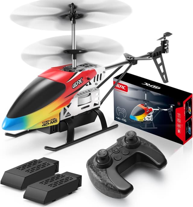 4DRC M5 RC Helirkopte,Höhenhaltung Ferngesteuerter Hubschrauber für Einsteiger,2 Batterien Lange Flugzeit,LED-Licht,3,5 Kanäle,2,4 GHz Indoor Spielzeug Geschenk