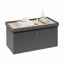 Bonlife Sitzbank mit Stauraum，klappbare Sitztruhe, Aufbewahrungsbox, Fußbank, Rechteck, für Flur, Wohnzimmer und Schlafzimmer, Grau, 80x40x40 cm Rechteck Grau Angebot bei HelloDeals