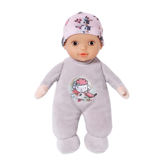 Zapf Creation 706442 Baby Annabell SleepWell for Babies 30cm - weiche Stoffpuppe für Babys mit Aufnahmefunktion, in grau rosa, waschbar, ab Geburt nutzbar.