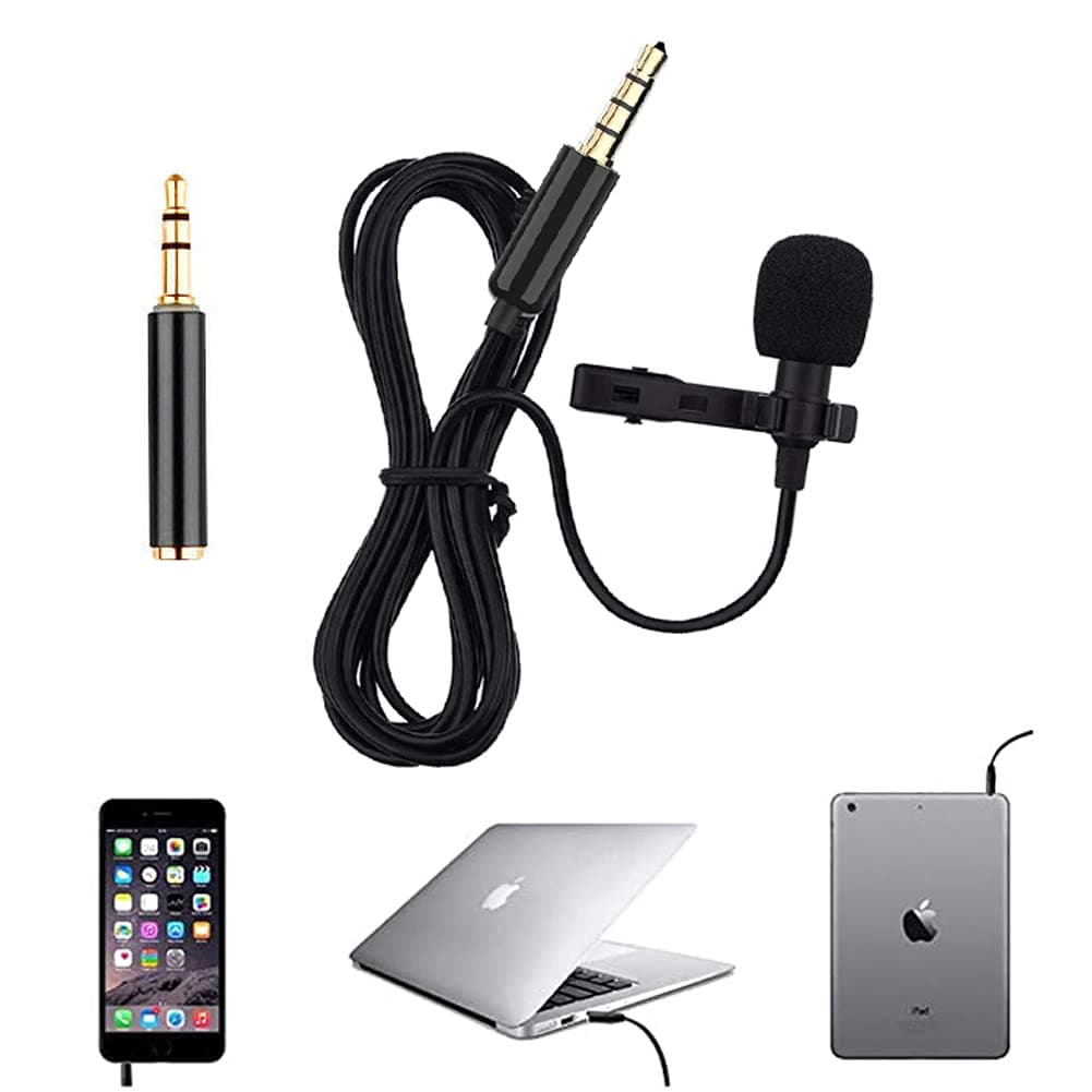 Bolwins P85CS Lavalier Mikrofon 3,5mm - Universelles externes Mikrofon für Smartphone, Tablet, PC, Laptop und Auto Stereo – Professionelles tragbares Clip-Mikrofon für klare Audioaufnahmen