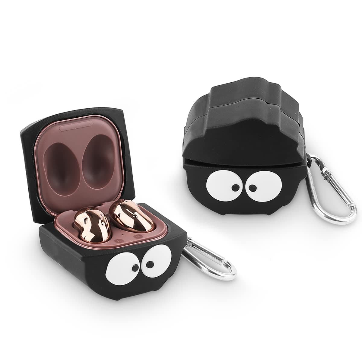 Hülle für Samsung Galaxy Buds2 Pro(2022), Galaxy Buds 2(2021), Galaxy Buds Pro(2021), Galaxy Buds Live(2020), XMBYGY Silikon Abdeckung mit Schlüsselbund für Ohrhörer (Dust Elf)