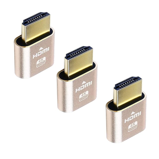 DIFCUL HD-TV Dummy Plug 4K Display Emulator Kompatibel mit Windows Mac OSX Linux Dummy Stecker Display Emulator für HD-TV UHD 3840x2160@60Hz (3 Stück)