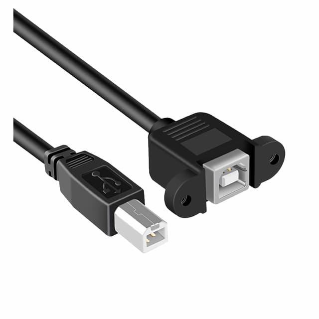 Aukson F66 USB 2.0 Verlängerungskabel 50 cm – USB B Stecker auf USB B Buchse mit Schrauben für Panelmontage, Ideal für Drucker und Peripheriegeräte