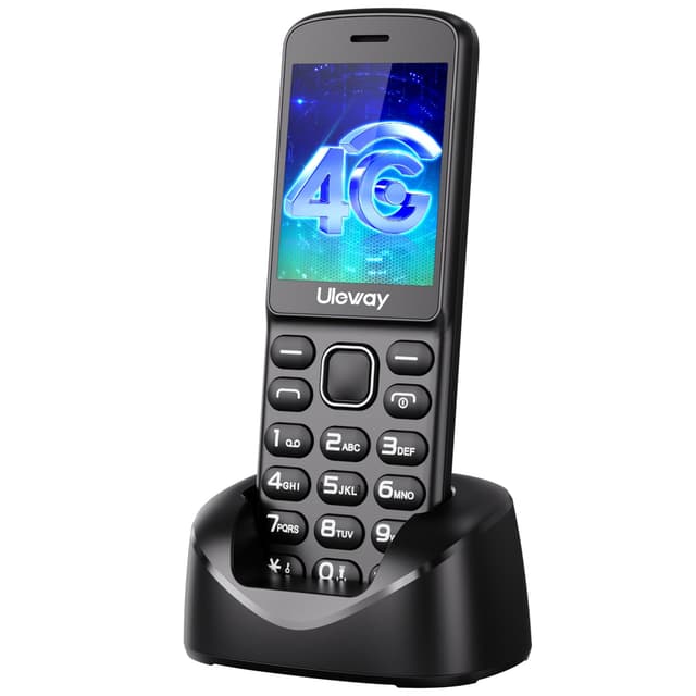 4G Volte Kabelloses Haustelefon und Seniorenhandy 2-in-1, Entsperrtes Handy mit Bluetooth, SIM-Karte Nötig, 1400 mAh Akku, Ideal für Senioren und als Ersatzgerät Schwarz