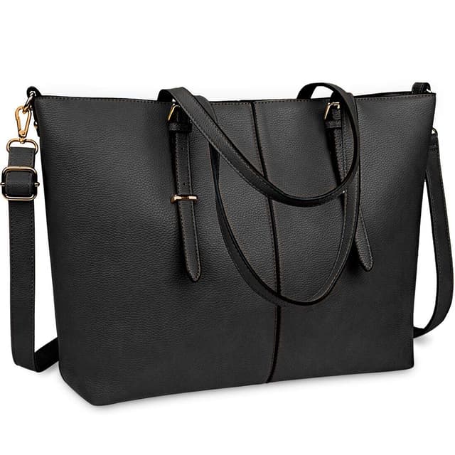 NUBILY Laptop Damen Handtasche 15,6 Zoll Shopper Handtasche Elegant Leder Taschen Große Leichte Elegant Stilvolle Frauen Handtasche für Business/Schule/Einkauf