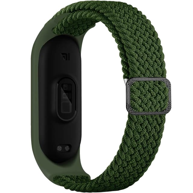 Armband Nylon für Xiaomi Smart Band 7 / Mi Band 6 / Band 5 / Band 4 / Band 3, Sport Armbänder Uhrenarmband, Ersatzarmband für Amazfit Band 5 (Green)