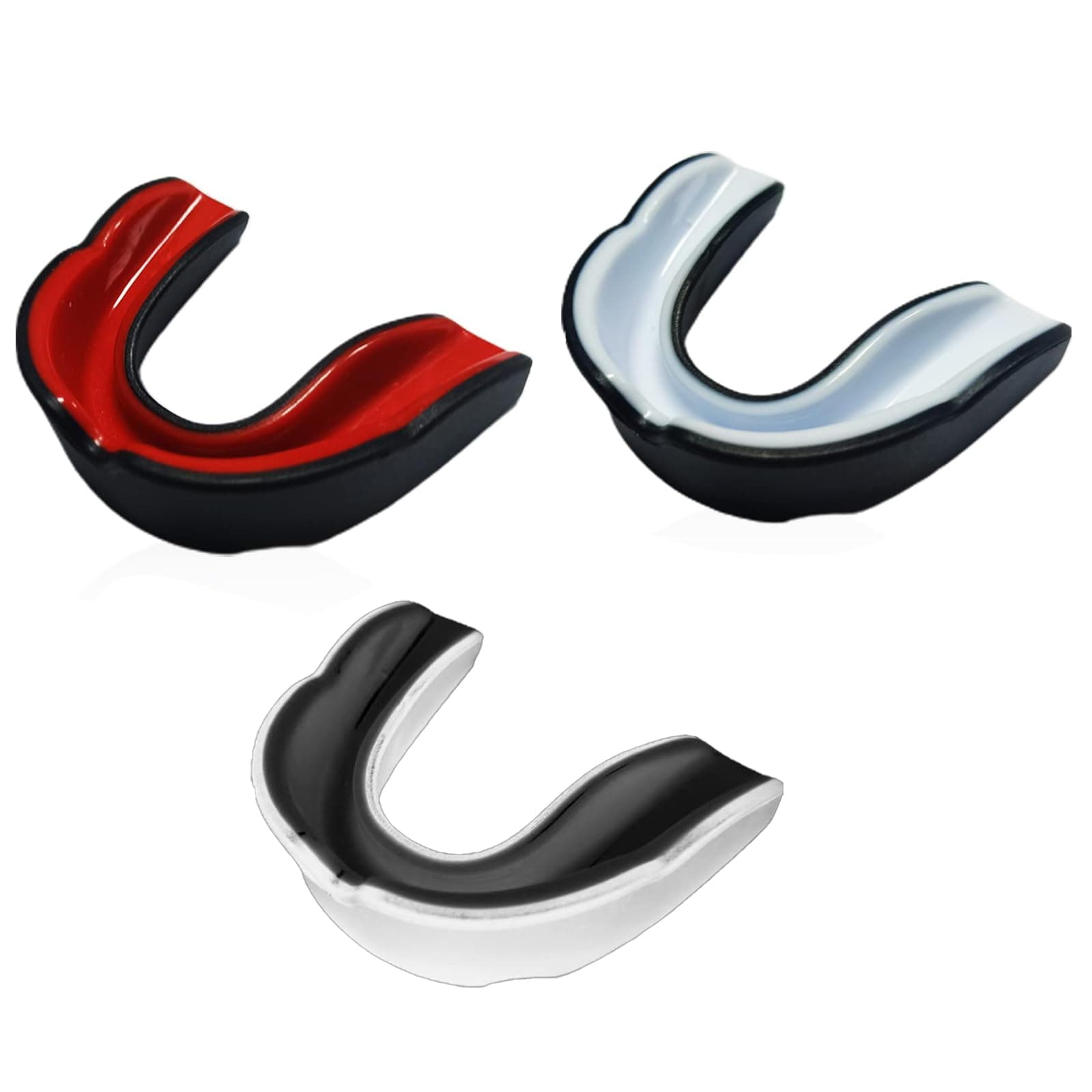 3 Stück Sport-Mundschutz-Set, Multifunktions-Sport-Mundschutz-Set (3 Stück), Erwachsenen-Sport-Mundschutz, Sport-Mundschutz für Boxen, Kampfsport, Hockey, Fußball, Rugby, mit tragbaren Hygiene-Etui.