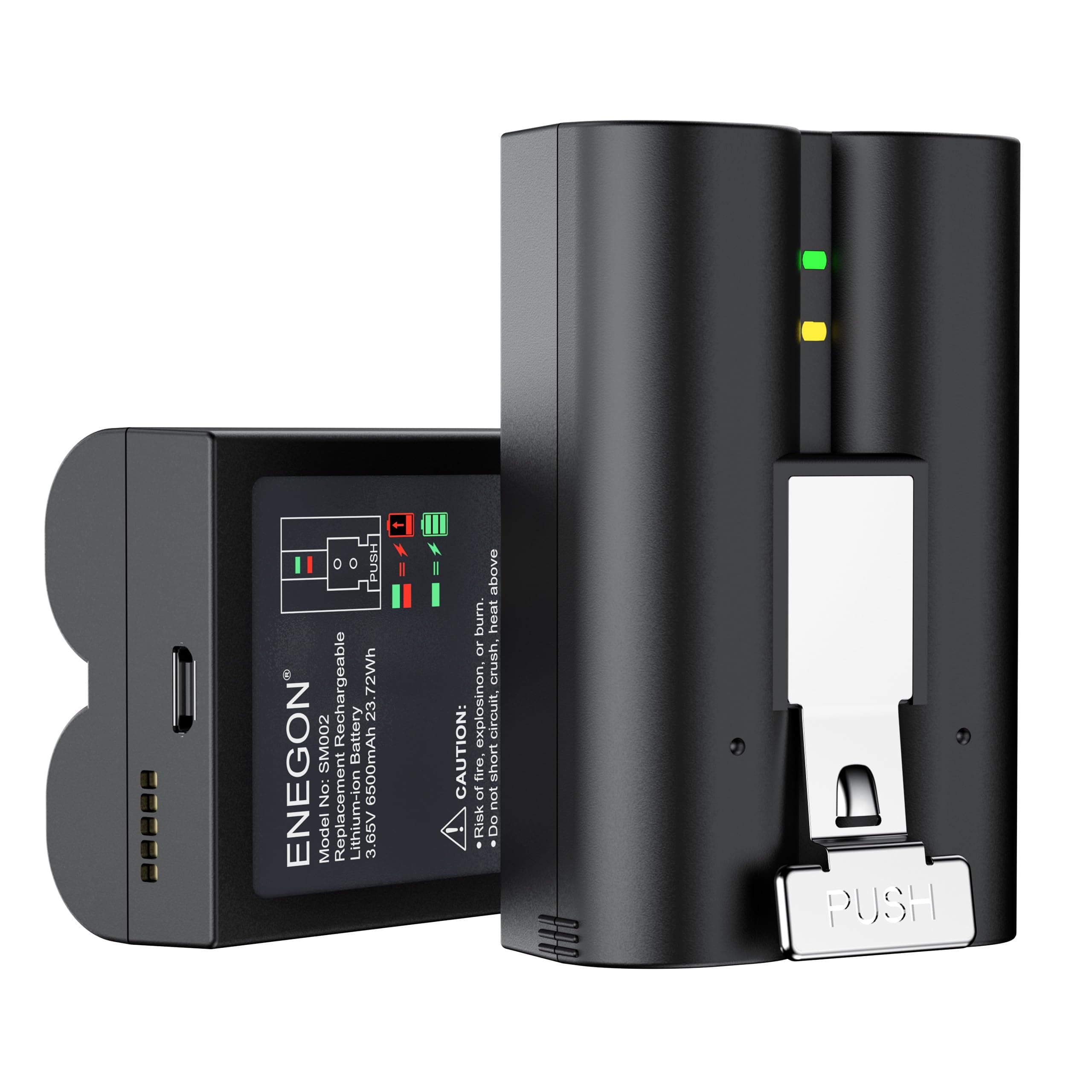 ENEGON 2er-Pack Schnellwechsel V4 Batterien 6500mAh 3.65V Akku für Ring Kamera,Ring Video Doorbell 2/3/4/3 Plus,Stick Up Cam (2/3 Gen),Spotlight Cam Battery (5AT3S3 Ersatz)
