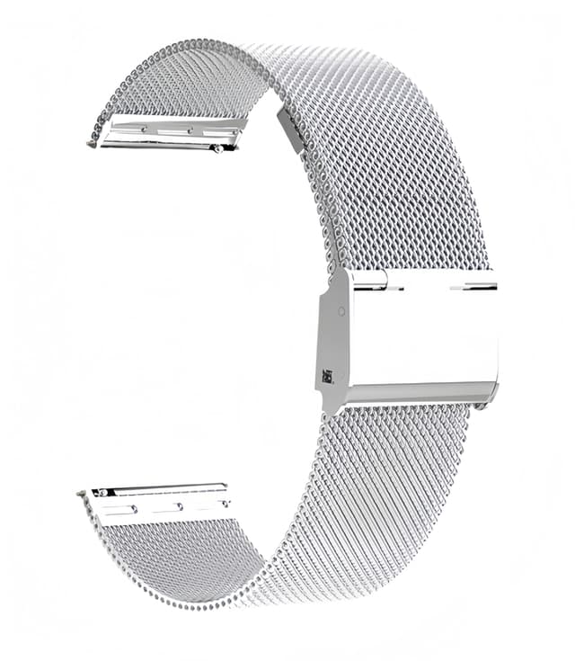 Microwear Uhrenarmband,16mm 18mm 20mm 22mm Ersatz Edelstahl Metallgitterband,Schnellverschluss Uhrenarmband Metallschraube,Smart Watch Armbänder für Männer Frauen 16mm Argenté