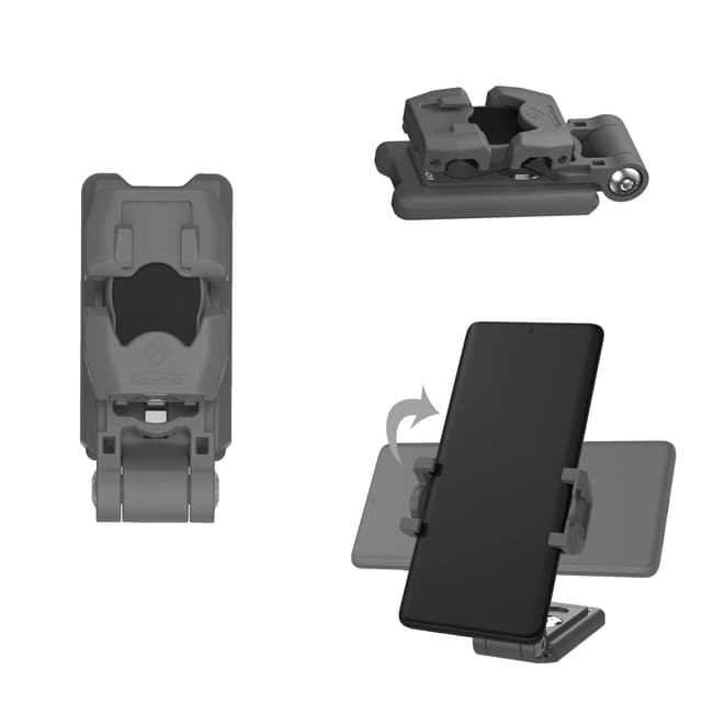 IFOOTAGE Handlicher Stativ-Adapter,Silicagel-Telefonclip mit Kaltschuhkopf für LED-Blitz,Monitor,Mikrofon,360-Basis,Benachbarbarer Winkel,Grau Gray