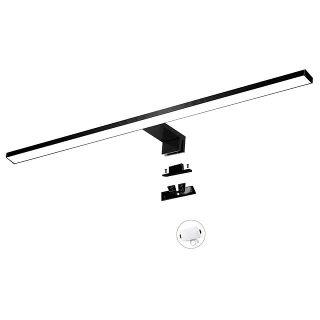 YIQAN 60cm Badezimmerleuchte 13w LED-Spiegelleuchte 4000K natürliches Licht mattschwarz 14300lm Badezimmerschrankbeleuchtung Eitelkeitsleuchte 3 Möglichkeiten zur Installation… 4000k 600mm