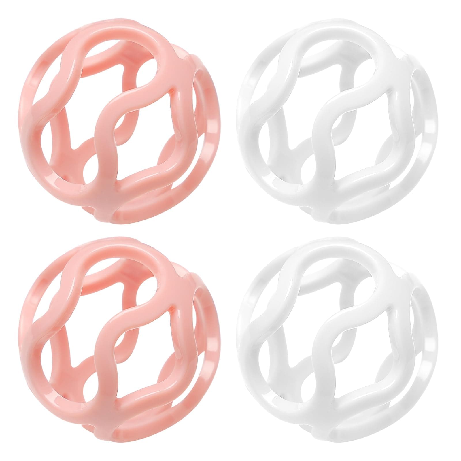 PZMLOASN 4 Stück Protein Shake Balls,Shaker kugel für Protein Shakes,Kugel für Shaker Cups, Tritan Baby Grade Material, Kompatibel mit einer Vielzahl von Flaschen. (2 rosa 2 weiß) 2 Rosa+2 Weiß