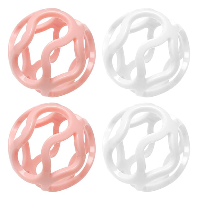 PZMLOASN 4 Stück Protein Shake Balls,Shaker kugel für Protein Shakes,Kugel für Shaker Cups, Tritan Baby Grade Material, Kompatibel mit einer Vielzahl von Flaschen. (2 rosa 2 weiß) 2 Rosa+2 Weiß
