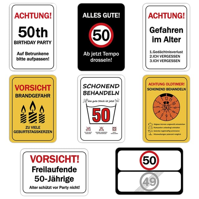 Giftota Partydekorationen zum 50. Geburtstag, 9PCS Lustige Deko 50 Geburtstag Frau Freundin, 50. Geburtstagsgeschenk, Geburtstagskarte 50